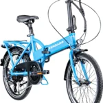 Zündapp Z101 20 Zoll Elektro Klapprad für Erwachsene 150 - 180 cm 6 Gang E Klappfahrrad E Bike Faltrad Pedelec StVZO sky blau