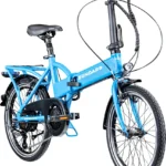 Zündapp Z101 20 Zoll Elektro Klapprad für Erwachsene 150 - 180 cm 6 Gang E Klappfahrrad E Bike Faltrad Pedelec StVZO sky blau