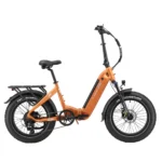 48V 18Ah E BIKE,20 *4.0" Fetter Reifen E-Bike Klappräder, Wasserdicht Elektrofahrrad , 70Nm, Drehmomentsensor ,Austauschbarem Akku bis 140KM, Orange – Bild 2