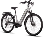 SAXONETTE E-Bike Quantum Sport , Mittelmotor, Tiefeneinsteiger Rahmen 540 Wh Akku, ebike, Elektrofahrrad, Cityrad (Ramenhöhe 50 , Silber)