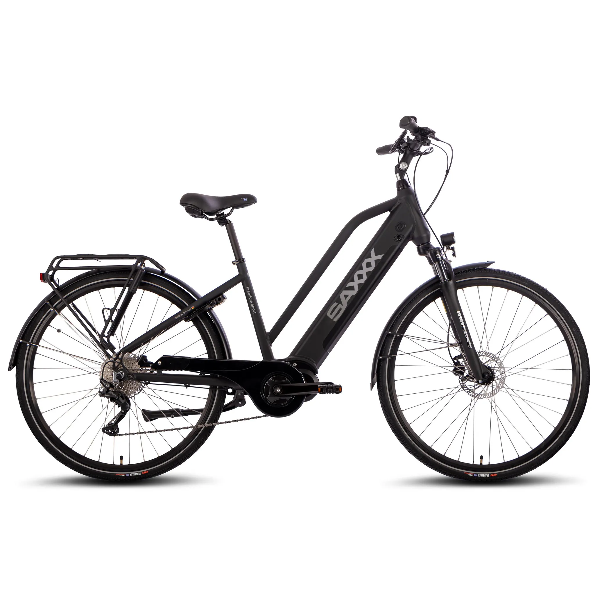 3c522e7a9d42ed179ff0ed3b80a6288c SAXXX E-Bike, PREMIUM Sport Trapez Tiefeinsteiger Elektrofahrrad, 522Wh integrierter Akku, Mittelmotor 250W, Shimano Deore 10-Gang, City E-Bike – Bild 1