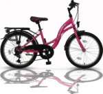20 Zoll Mädchenfahrrad 6-Gang Shimano Fahrrad Kinderfahrrad Rosa TMA