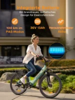 HillMiles E Bike, City E-Bike & E-Hollandrad mit 36V 13Ah Akku bis zu 80-100km, SHIMANO 7-Gang, 250W Motor&25km/h, MileCity1 – Bild 2