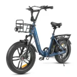 20*4.0Zoll LCD Fat Faltbar E- Bike E-Mountainbike Elektrofahrrad 13Ah 100Km SHIMANO 7 25km/h E Klapprad mit Korb, E-Bike Klappräder für Herren Damen