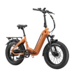 48V 18Ah E BIKE,20 *4.0" Fetter Reifen E-Bike Klappräder, Wasserdicht Elektrofahrrad , 70Nm, Drehmomentsensor ,Austauschbarem Akku bis 140KM, Orange – Bild 4