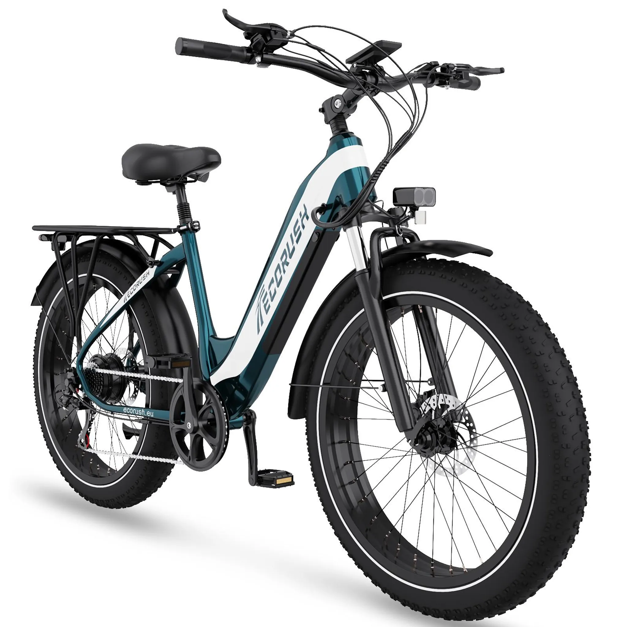 de156f792c7c7d936662210f45ce52be ECORUSH ECO R3 E Bike, Elektrofahrräder mit 26 * 4.0 Breite Reifen, E-Bike 48V 20Ah Lithium-Ionen-Akku, 250W. NFC, E Mountainbike für Damen und Herren – Bild 1