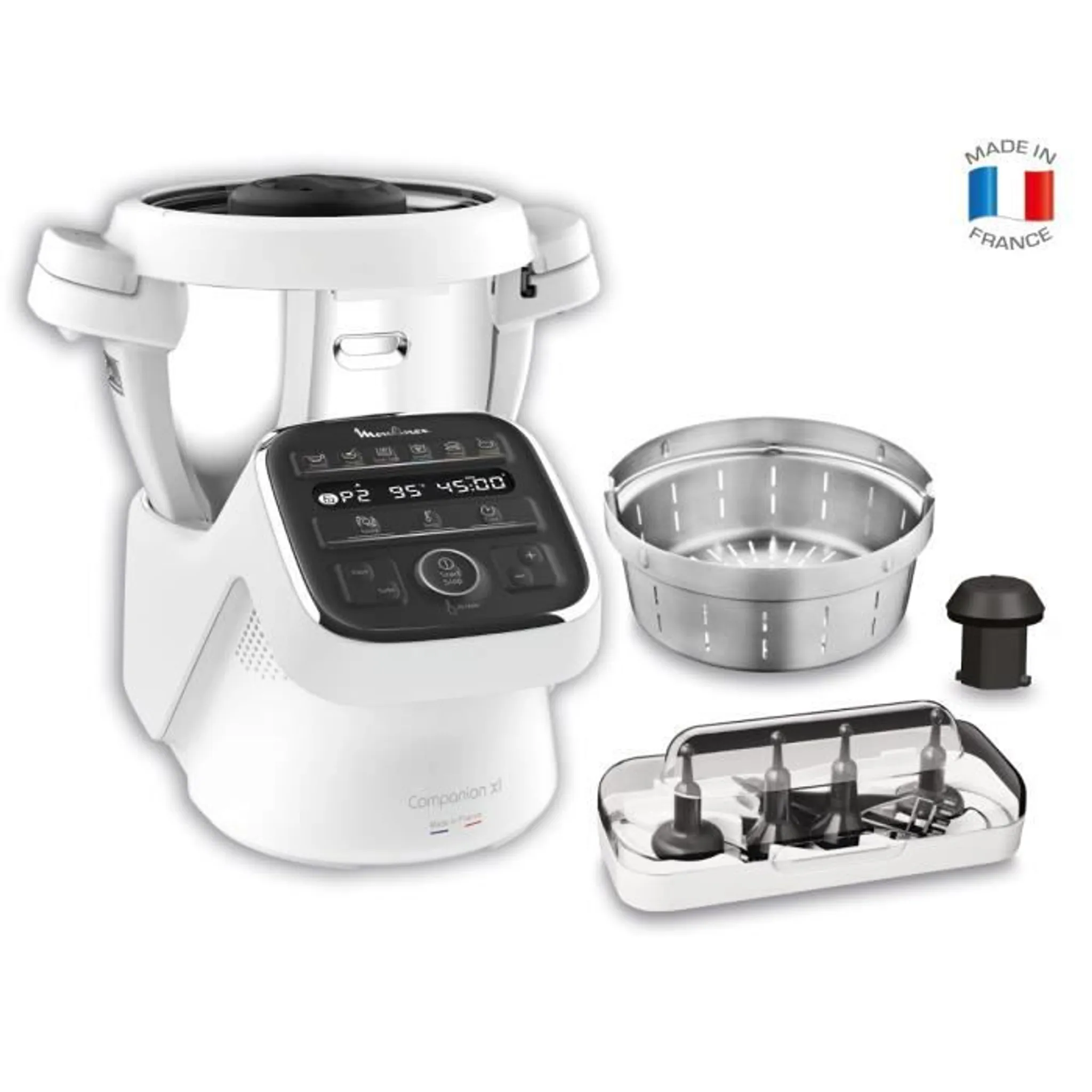 69bf80c1089bbfd8b40503c1645e3640 Moulinex HF80CB, 4,5 l, 150 °C, 16000 RPM, 30 °C, Dessert, Teig, Soße, Suppe, Dampf, Stew, 120 min – Bild 1