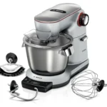 Bosch Küchenmaschine OptiMUM MUM9AX5S00, Edelstahl-Schüssel 5,5 L, integrierte Waage und Timer, Planetenrührwerk, Profi-Knethaken, Schlag-,