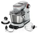 Bosch Küchenmaschine OptiMUM MUM9AX5S00, Edelstahl-Schüssel 5,5 L, integrierte Waage und Timer, Planetenrührwerk, Profi-Knethaken, Schlag-